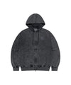 Mahagrid Washed Solar Applique Zip Up Hoodie