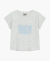 Marithé François Girbaud [6/19 예약발송] W FLOWER CLASSIC LOGO CAP SLEEVE SLIM CROP TEE light heather gray