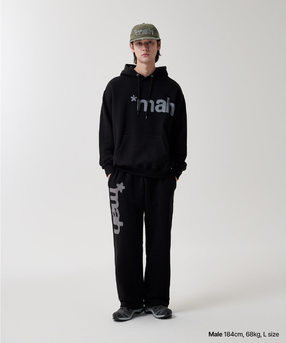 Mahagrid mah CUT OFF APPLIQUE SWEATPANT