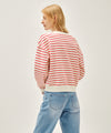 Marithé François Girbaud W STRIPE BOATNECK CROP SWEATSHIRT