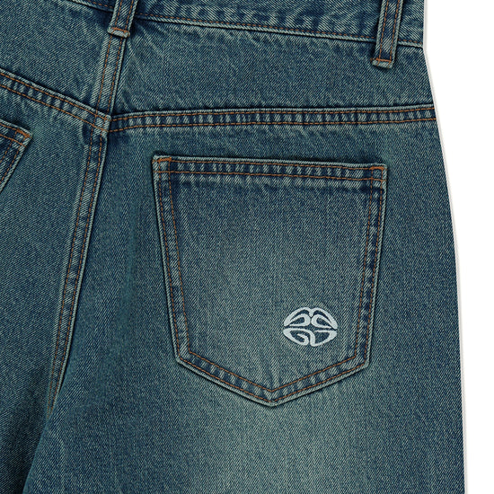 Mahagrid Mud Washing Denim Short