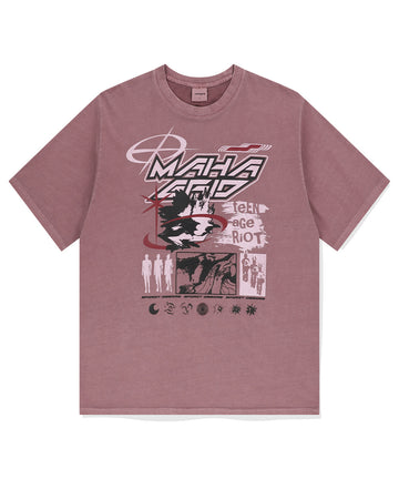 Mahagrid Spirit Desire Pigment Tee in Burgundy