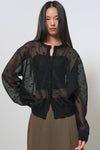 General Idea WOMAN Dot Sheer Cardigan [BLACK]