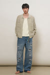 General Idea UNISEX Crochet Collar Knit Cardigan