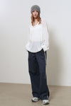General Idea WOMAN Sheer Henley Neck Pullover