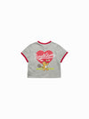 ADLV Woman Tennis AC Bear Crop Short Sleeve Ringer T-Shirt