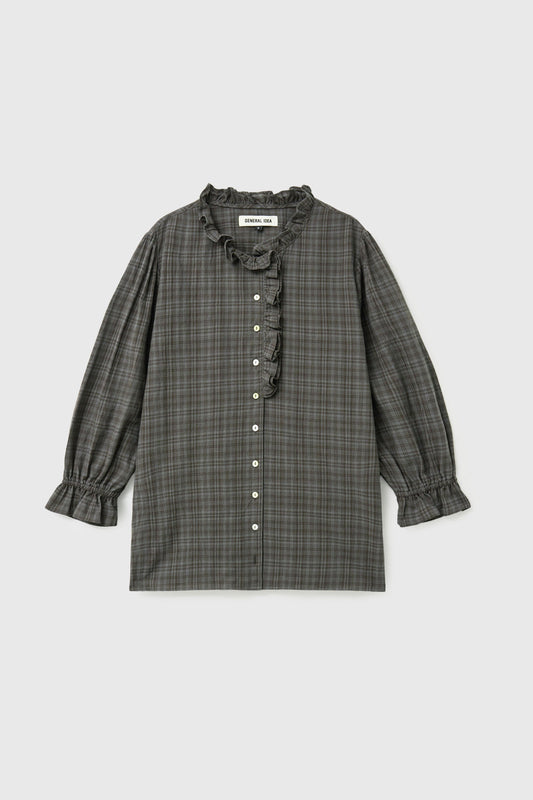 General Idea WOMAN Check Frill Blouse