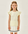 Marithé François Girbaud Kids W Lace Frill Sleeveless Light Yellow