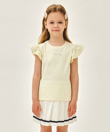 Marithé François Girbaud Kids W Lace Frill Sleeveless Light Yellow