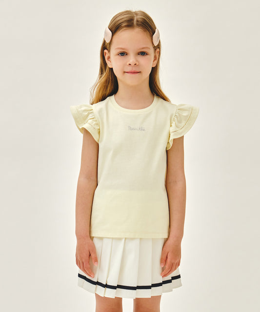 Marithé François Girbaud Kids W Lace Frill Sleeveless Light Yellow