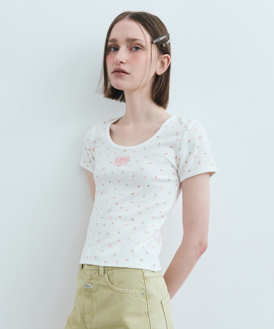 Marithé François Girbaud W Flower Short Sleeve Tee