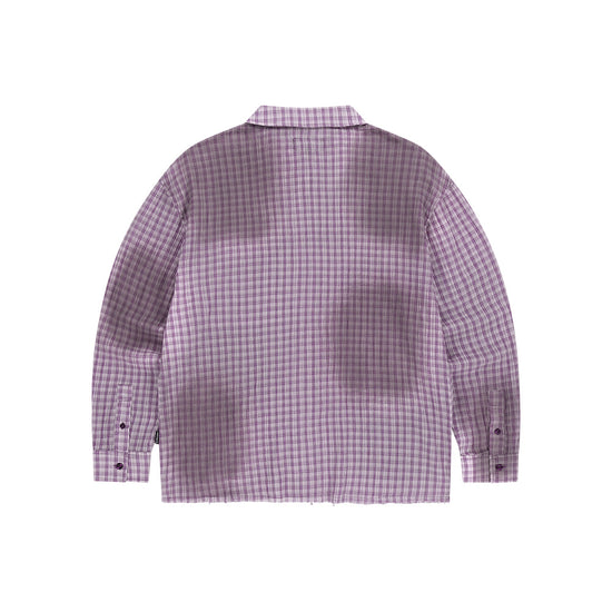 Mahagrid SPRAY DYEING CHECK CROP SHIRT