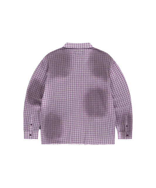 Mahagrid SPRAY DYEING CHECK CROP SHIRT
