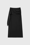 General Idea [Lupita Pick] WOMAN Easy Banding Maxi Skirt [BLACK]