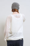General Idea WOMAN Sheer Henley Neck Pullover