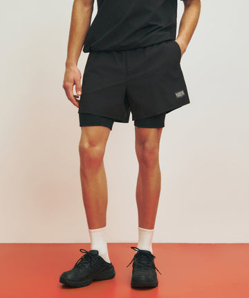 Marithé François Girbaud Marithé SPORT M DOUBLE-LAYER SHORTS BLACK