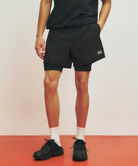 Marithé François Girbaud Marithé SPORT M DOUBLE-LAYER SHORTS BLACK
