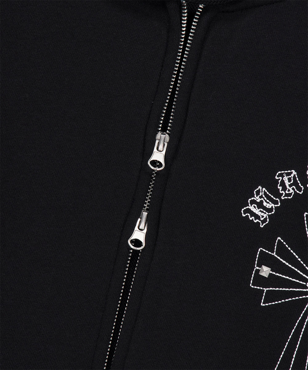 Mahagrid Cross Stud Hood Zip Up