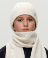 Marithé François Girbaud Kids Cable Knit Beanie in Ivory