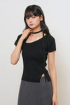 General Idea WOMAN Unbalanced Ribbed Strap Half Knit