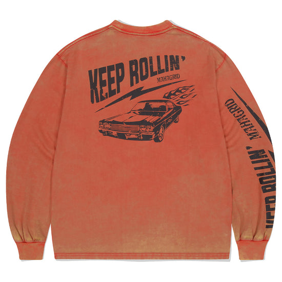 Mahagrid Washed Old Car Long Sleeve Tee