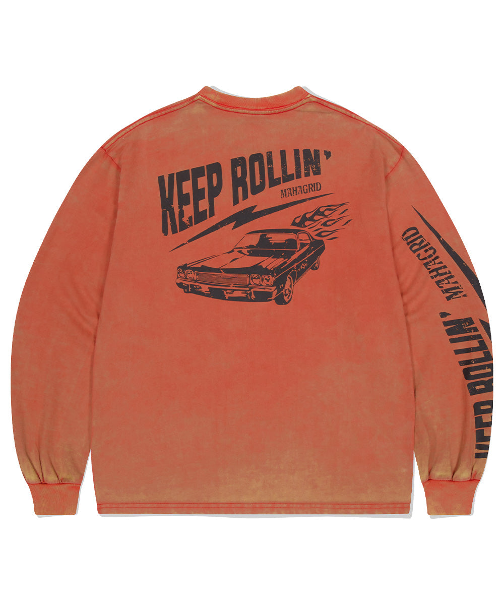 Mahagrid Washed Old Car Long Sleeve Tee