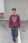 General Idea UNISEX Classic Appliqué Oversized Sweatshirt [BURGUNDY]