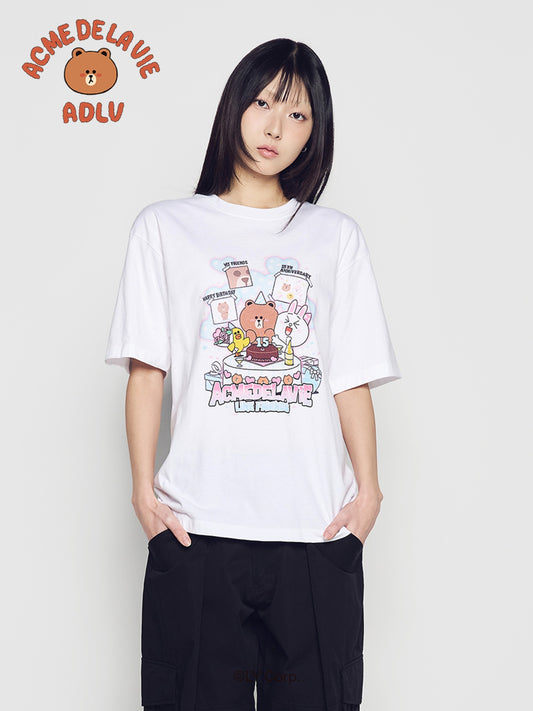 ADLV 15th Anniversary Party Line Friends Short Sleeve T-Shirt