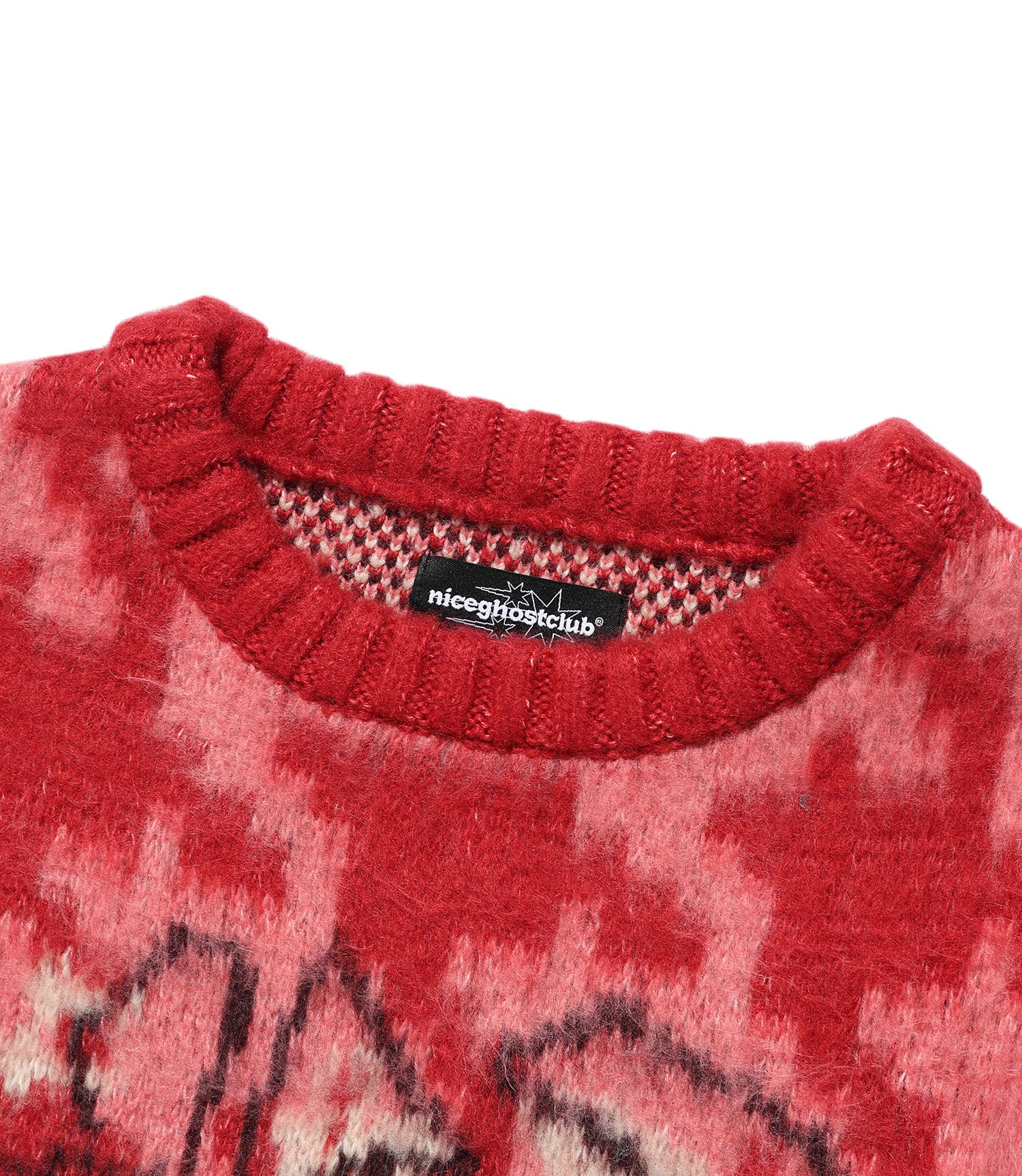 Nice Ghost Club Houndstooth Devil Rose Knit
