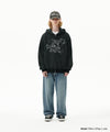 Mahagrid Empty Stripe Zip Up Hoodie Black