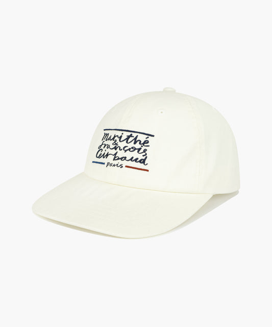Marithé François Girbaud DRAWING CLASSIC LOGO FLAT BRIM CAP ivory