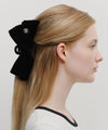 Marithé François Girbaud Circle Logo Velvet Hair Clip