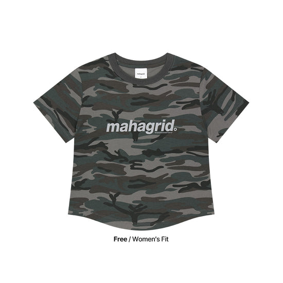 Mahagrid Camo Pattern Basic Logo Crop Tee