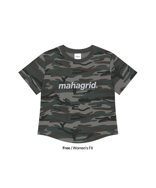 Mahagrid Camo Pattern Basic Logo Crop Tee