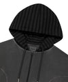Mahagrid Pigment Stripe Mixed Zip Up Hoodie