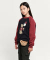 Marithé François Girbaud Kids Balloon Doodle Bear Raglan Sweatshirt Burgundy
