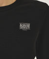 Marithé François Girbaud W SMALL CLASSIC LOGO CROP KNIT PULLOVER black