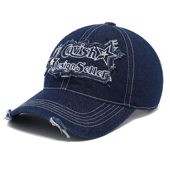 Cavish Rawcut Stud Denim Cap