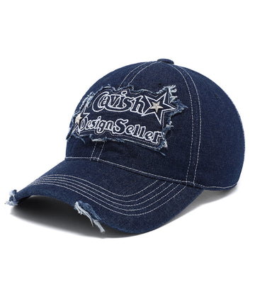 Cavish Rawcut Stud Denim Cap