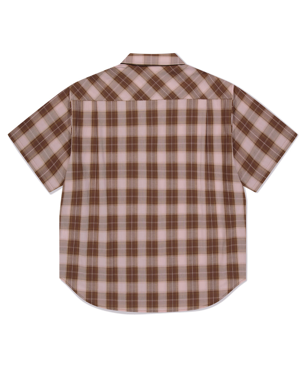 Mahagrid Ombre Check Half Shirt