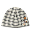 Cavish Kyurin Striped Button Beanie in Ivory