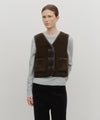 Marithé François Girbaud W Faux Leather Mustang Crop Vest Brown