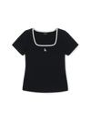 MLB Women's Basic Square Neck Slim Fit T-shirt