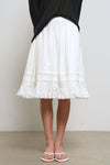 General Idea LUPITA PICK Woman Lace Flare Midi Skirt White