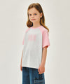 Marithé François Girbaud Kids Classic Logo Raglan Oversized Tee Coral Pink