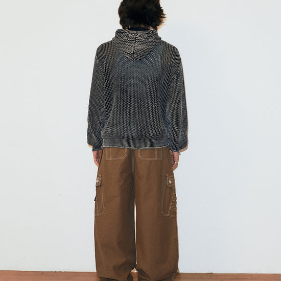 Mahagrid Pigment Mesh Zip Up Knit