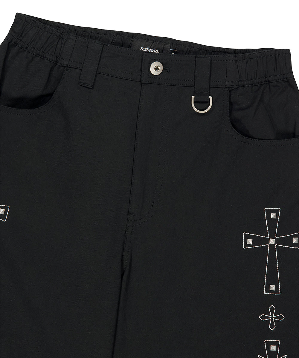 Mahagrid Cross Stud Twill Shorts
