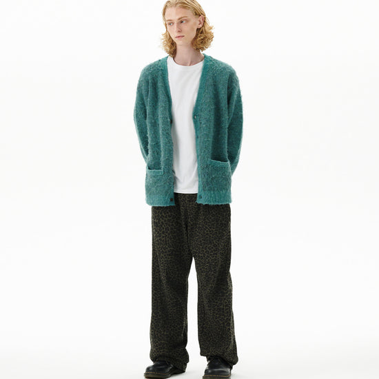Mahagrid Mixed Hairy Knit Cardigan