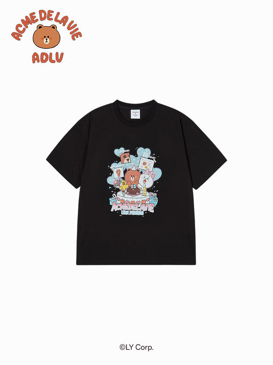 ADLV 15th Anniversary Party Line Friends Short Sleeve T-Shirt