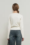 General Idea WOMAN GNRL Signature Superfine Wool Cable Cardigan [Light Grey]